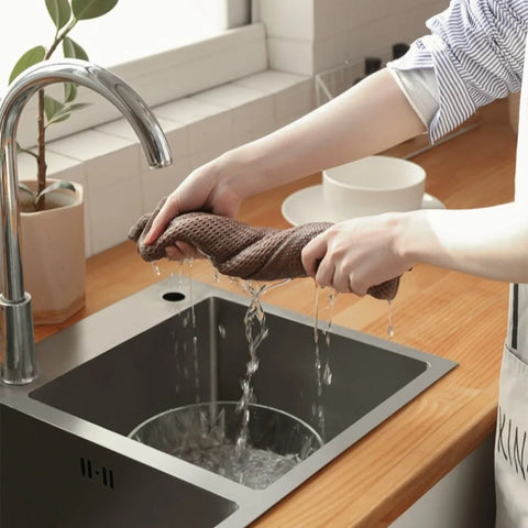 Cotton Towel Soft Absorbent Dishcloth Kitchen Dish Rags Honeycomb Breathable Face Wash Towel Household Cleaning Cloth Wash Cloth