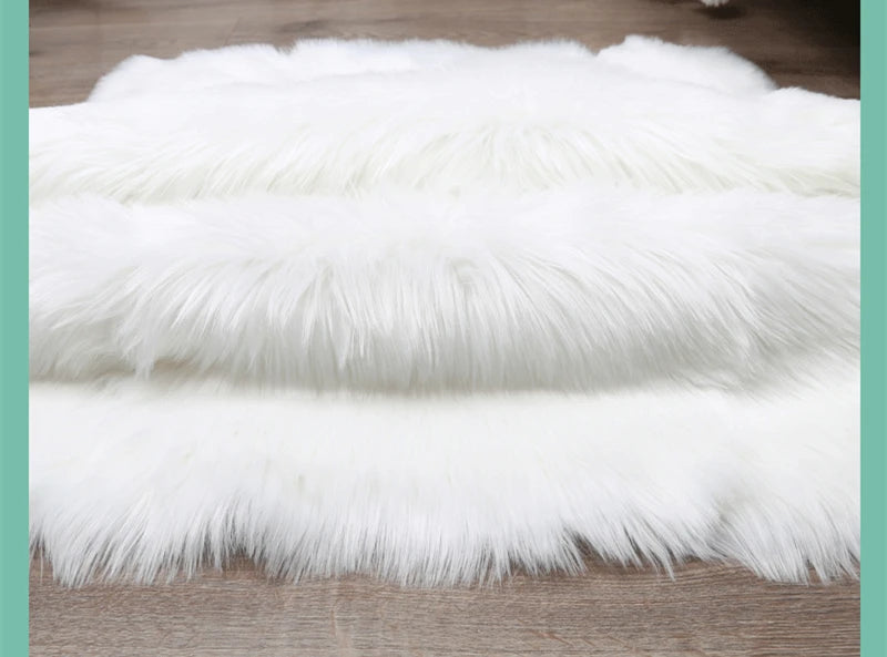 Thick White Carpet Soft Fur for Living Room Plush Rug Bedroom Imitation Wool Fluffy Floor Carpets Window Bedside Home Decor Rugs