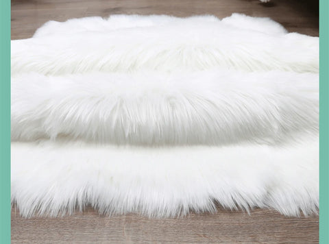 Thick White Carpet Soft Fur for Living Room Plush Rug Bedroom Imitation Wool Fluffy Floor Carpets Window Bedside Home Decor Rugs