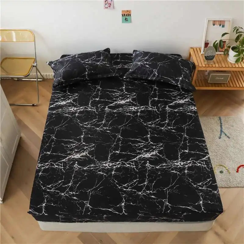 Solstice Kids Dinosaur Bed Sheet Set - Cartoon Printed Draps De Lit With Pillowcase, Elastic Fitted (Single/Twin, 100% Cotton)