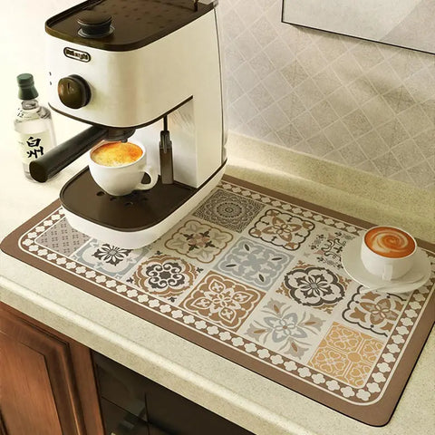 Super Absorbent Tableware Dish Drying Mat Drain Pads Table Placemat Coffee Drainer Rug Tea Cup Drink Holder Kitchen Decoration