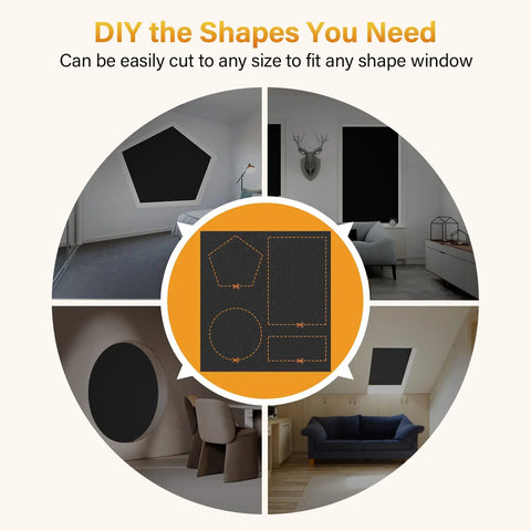 100 Blackout Window Cover Darkest Light Block Black Privacy Film House Home Tint Glass Cloth Curtain Bedroom UV Sunshade Sun