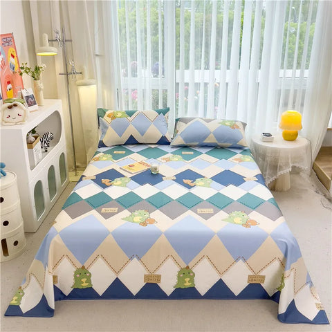 1pc Pure Cotton Bedsheet Floral Style Flat Sheet Single Sheets for Kids Adults Room Bed Linen sabana para cama (No Pillowcase)
