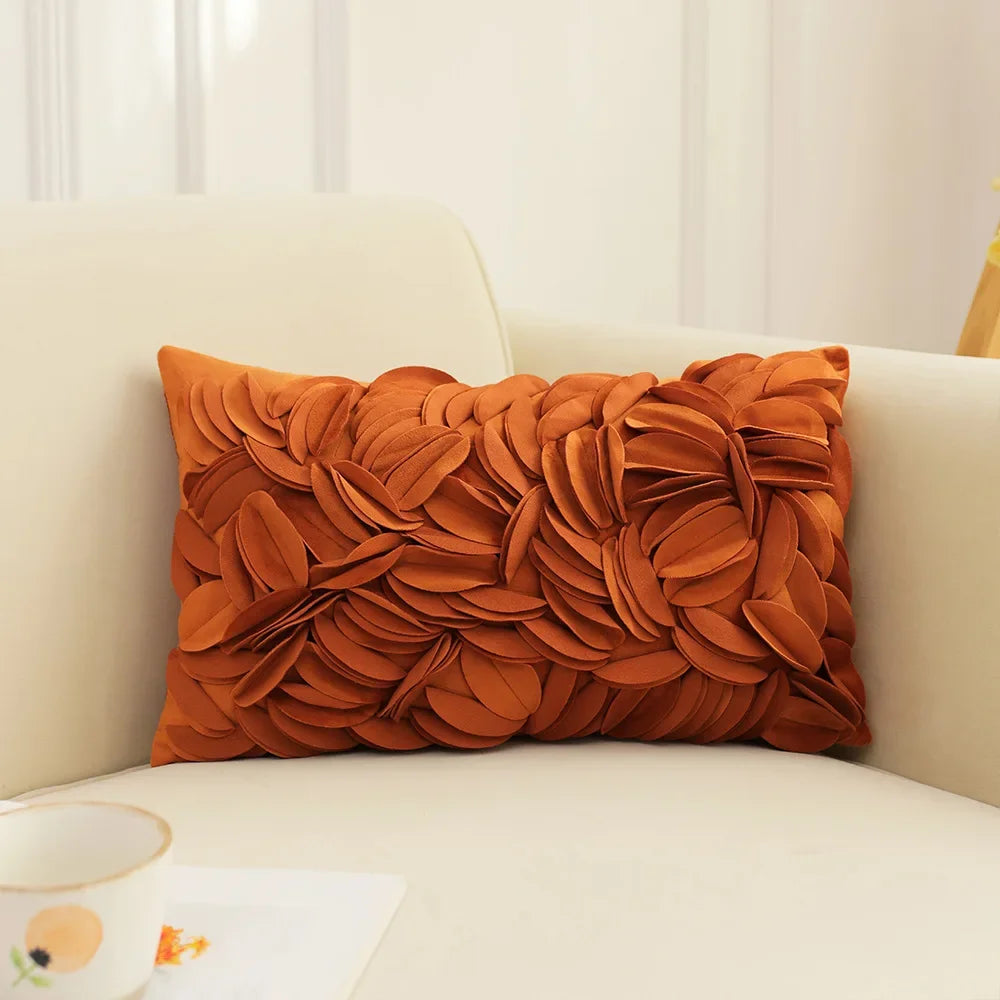 French Style Three-dimensional Rose Pillowcase Patchwork Cushion Cover Living Room Bedroom Pillow Cover Decorative for Sofa