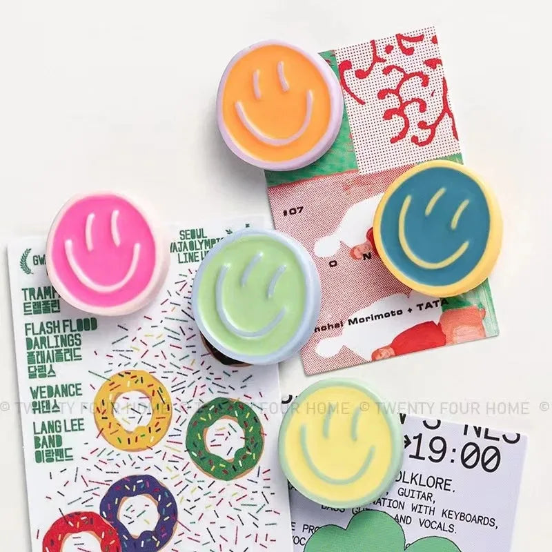 10pcs Cartoon Fridge Magnets Frosted Round Magnets Nordic Personalized Home Decor Whiteboard Photo Message Board Home Decor