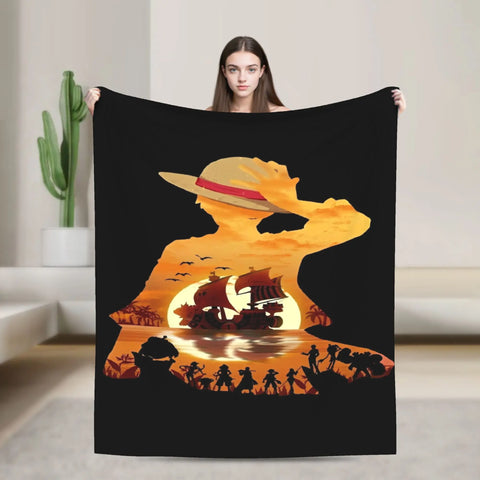 Japanese Adventure One Anime Piece-e Super Soft Blanket  Girls Boys Plush Bedding Couch Bed Flannel Bedspread Sofa Bed Cover
