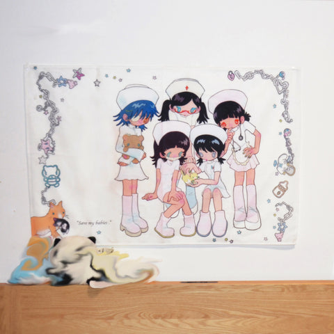 ins style girl y2k hanging cloth cartoon dormitory bedroom bedside tapestry wall background cloth rental house decorative cloth