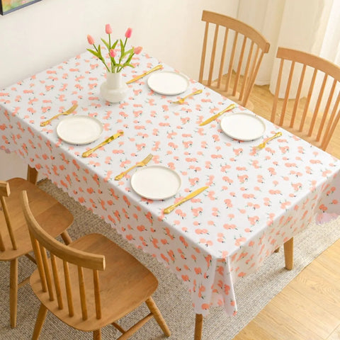 PVC Square Tablecloth Rectangle Waterproof Table Cloth Tabletop Cover Oil Proof Wipeable Table Covers for Kitchen Garden Dining