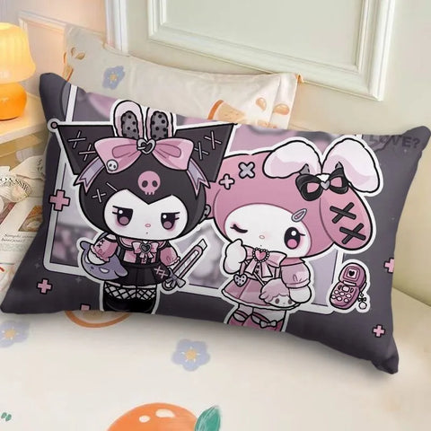 Sanrio Kuromi Pillowcase Cute Cartoon Kids Student Room Sleeping Pillowcase Sofa Cushion Cover Home Bedroom Room Decoration
