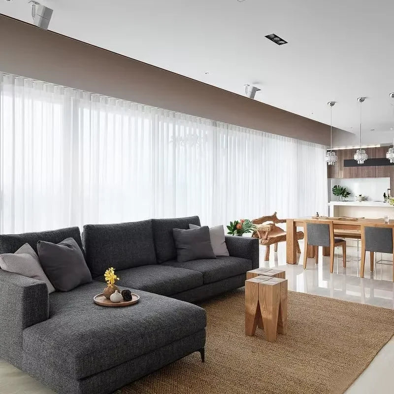 Modern White Solid Tulle Curtains for Living Room Bedroom Balcony Window Screening Sheer Voile Drapes Gauze Treatments Door
