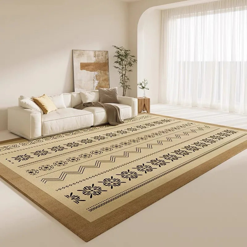 VIKAMA Square Scandinavian Style Carpet - Simple Square Soft Anti-slip Crystal Velvet Carpet, Suitable for Bedroom, Living Room
