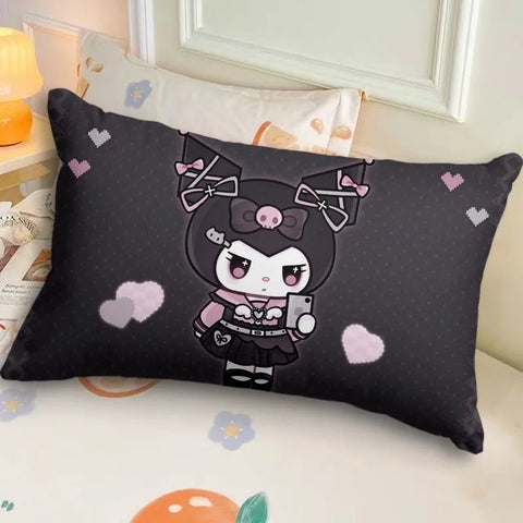 Sanrio Kuromi Pillowcase Cute Cartoon Kids Student Room Sleeping Pillowcase Sofa Cushion Cover Home Bedroom Room Decoration