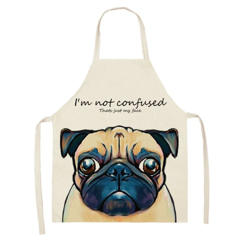 1Pcs Men Women Dog Printed Sleeveless Kitchen Hogar Pinafore Home Cleaning Tools 2 Size 68x55cm/47x38cm Aprons Tablier Cuisine