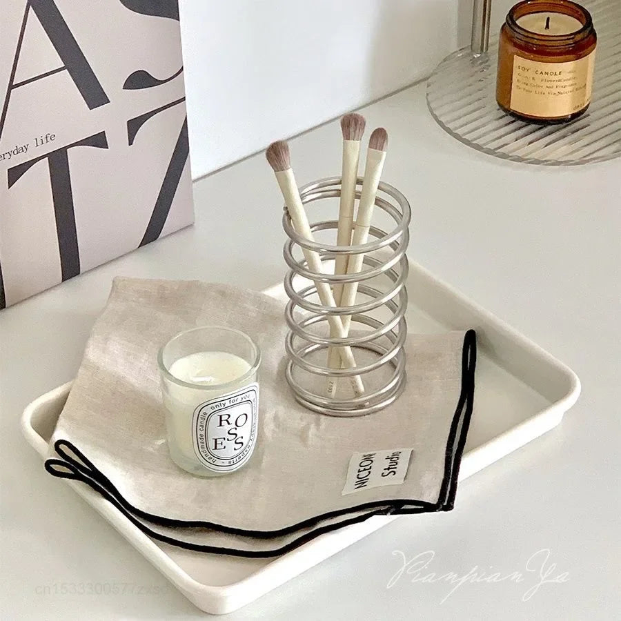 Multipurpose Stainless Steel Toothbrush Holder Bathroom Accessories for Toothpaste Makeup Brush Storage Rack Home Decoration