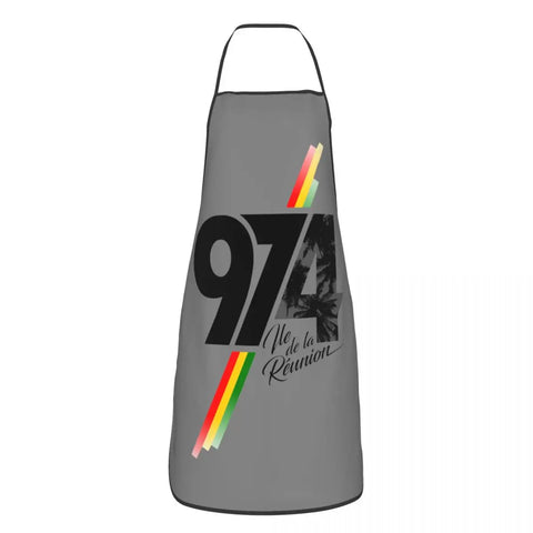 Custom Bib Kreol 974 Reunion Island Apron Men Women Unisex Adult Chef Kitchen Cooking Tablier Cuisine Painting