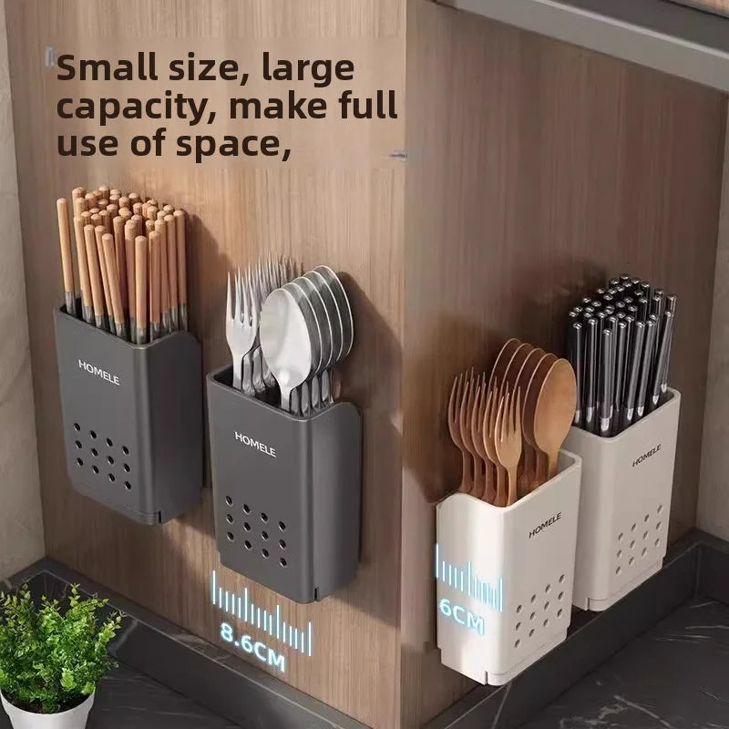 Wall-Mounted Chopstick Cage Kitchen Storage Rack Household Tableware Drain Holder Chopstick Holder Organizing Box for Home