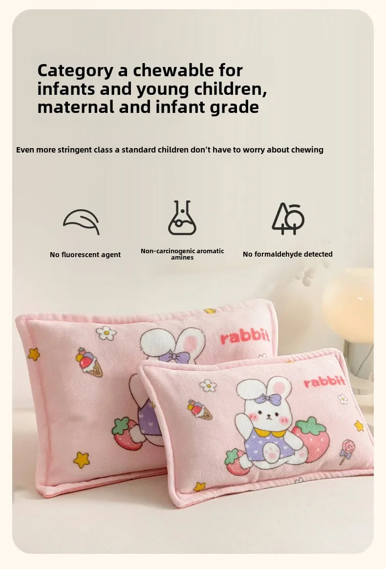 Kids Thick Warm Winter Pillowcase ,Velvet Flannel Skin-Friendly Pillowshams,Fluffy Fabric Pillow Covers Super Soft Home Textiles