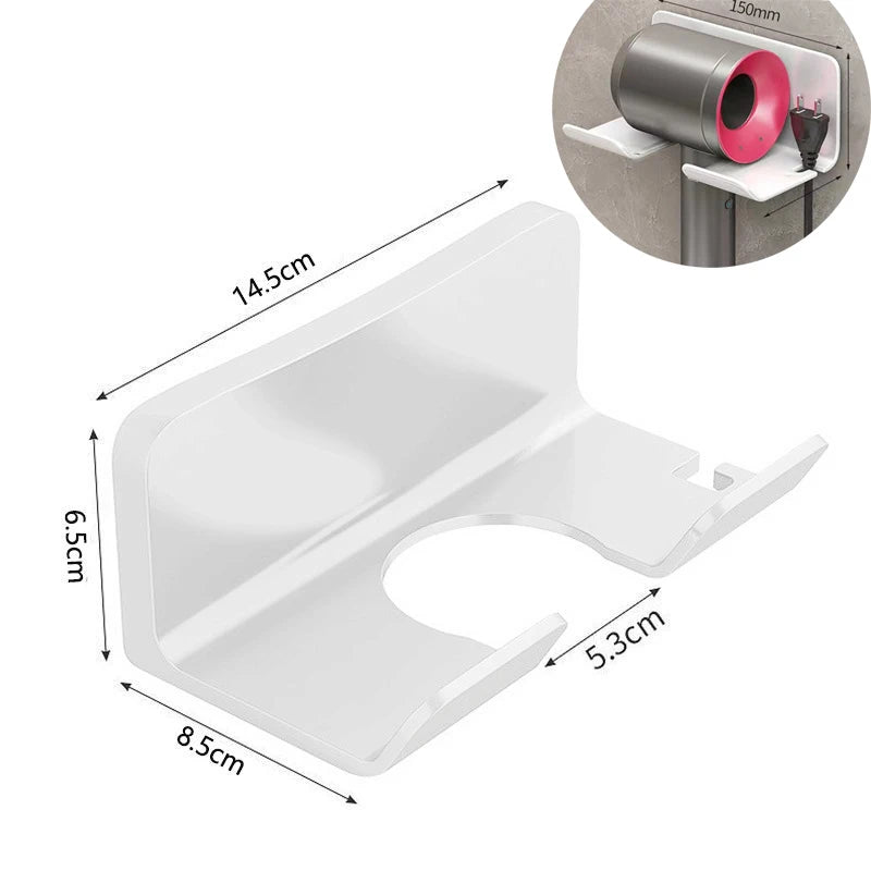 Hair Dryer Holder Wall Bathroom Shelf Without Drilling Plastic Hair Dryer Stand with Storage Box Toilet Blower Holder Shelf