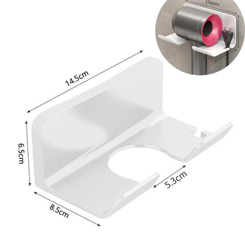 Hair Dryer Holder Wall Bathroom Shelf Without Drilling Plastic Hair Dryer Stand with Storage Box Toilet Blower Holder Shelf