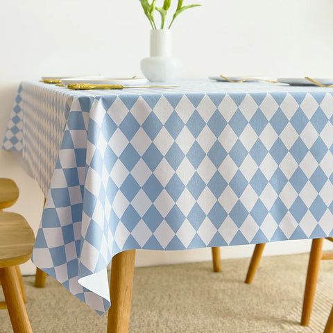 PVC Square Tablecloth Rectangle Waterproof Table Cloth Tabletop Cover Oil Proof Wipeable Table Covers for Kitchen Garden Dining