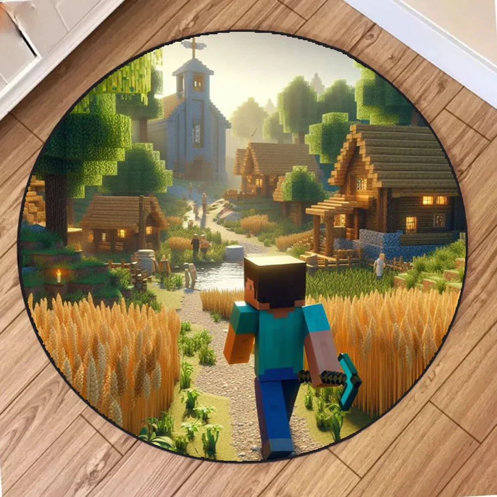 MINISO M-MINE Sandbox Games Decor Carpet for Living Room Sofa Coffee Table Bedroom Area Rugs Kitchen Kid Room Nonslip Floor Mats