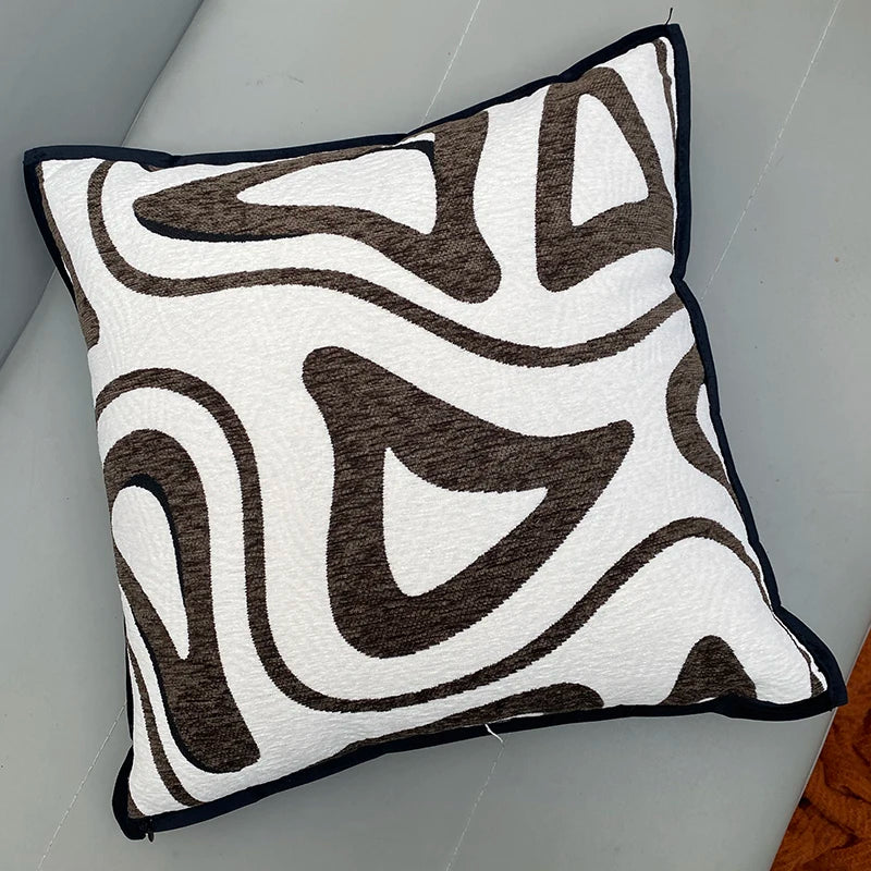 Fabric Sofa Pillows Modern mat Sample Room Hotel High-End Ele Square Waable Pure Color PP Cotton Filled