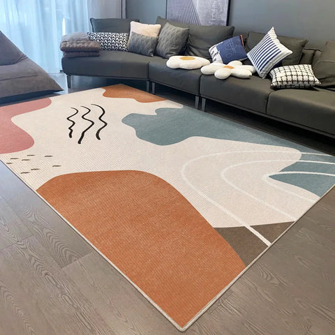 VIKAMA Square Nordic-style Carpet - A Simple and Luxurious Square Soft Crystal Fiber Rug, Suitable for Bedroom, Living Room or H