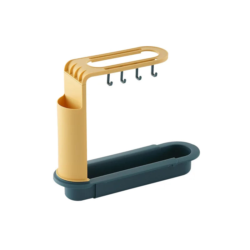 Telescopic Sink Drain Rack Soap Sponge Holder Self Adhesive Kitchen Paper Towel Holder Punch Free Roll Kitchen Acces
