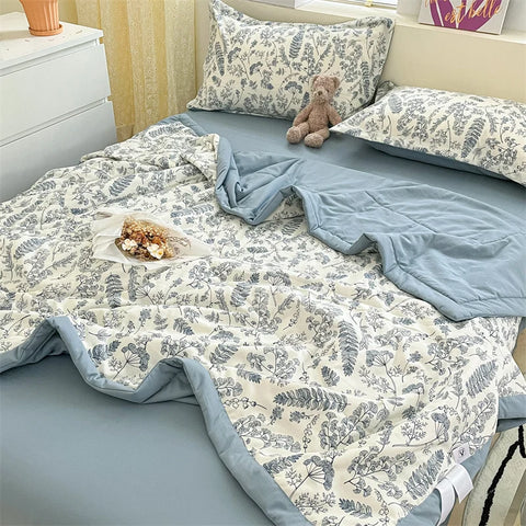 Printed Thin Duvet Skin-friendly Comforter 100x150cm for Kids Quilt Soft Bedspread Summer Blanket edredones (No Pillowcase)