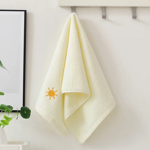 Bathroom cotton towel 74x34cm weather face towel embroidered word cute soft absorbent towel hand towel
