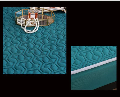 Waterproof Bed Cover Solid Color Fitted Bed Sheet With Elastic Band Anti-slip Adjustable Mattres Protector Fitted Sheet For Home