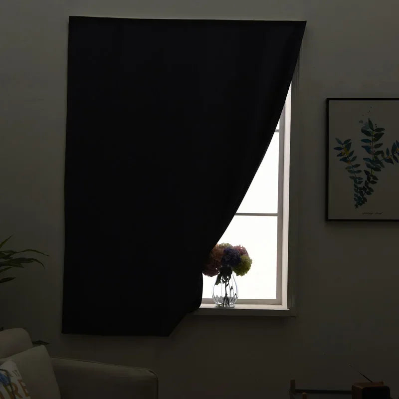 Convenient No Drilling 99% Blackout Bedroom Bay Windows Modrn Short Curtains for Living Room Blinds Easy Install Door Kitchen