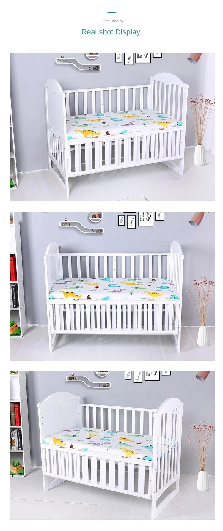 51x28inch(130x70 cm) Newborn Baby Fitted Crib Sheets Cartoon Print Bed Sheet Baby Bed Mattress Covers for Unisex Baby Boys Girls