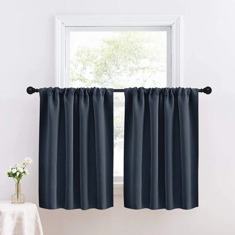 1pc Solid Short Curtain, Small Curtains for Kitchen, Bathroom, High Blackout Curtains for Home Decoration, UV Protection
