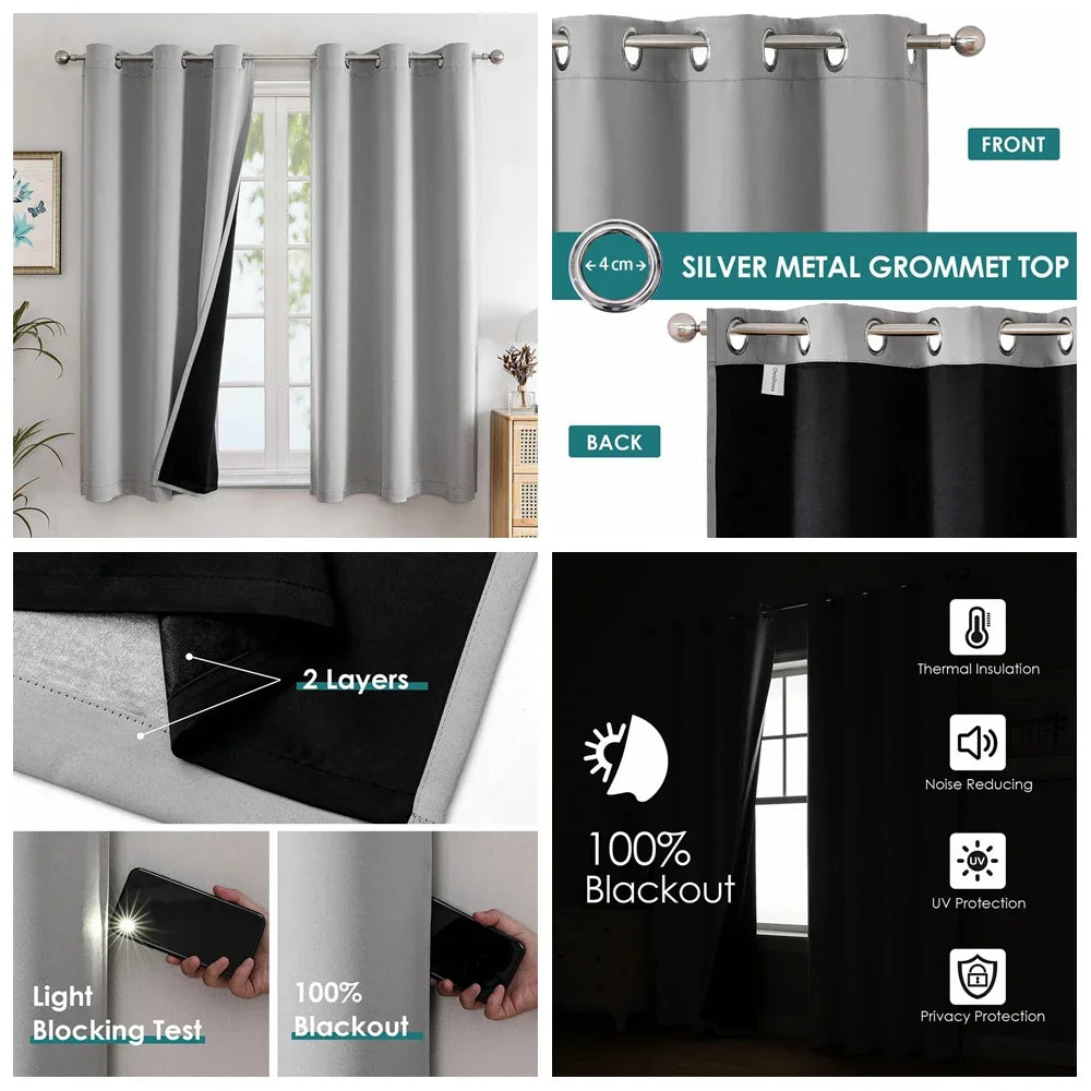 Sports Theme Kids Room Blackout Curtains Football Basketball Rugby Pattern Double Layer Curtains for Bedroom Sports Lovers Decor