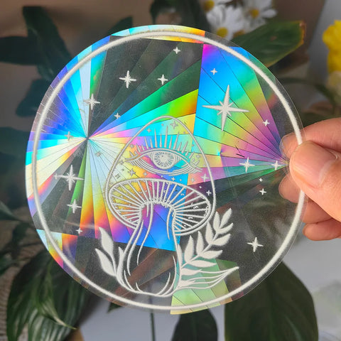PVC 3D Rainbow Sun Catcher Wall Stickers Cat Bear Spaceship Planet Suncatcher Self Adhesive Window Stickers Room Home Decor
