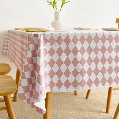 PVC Square Tablecloth Rectangle Waterproof Table Cloth Tabletop Cover Oil Proof Wipeable Table Covers for Kitchen Garden Dining