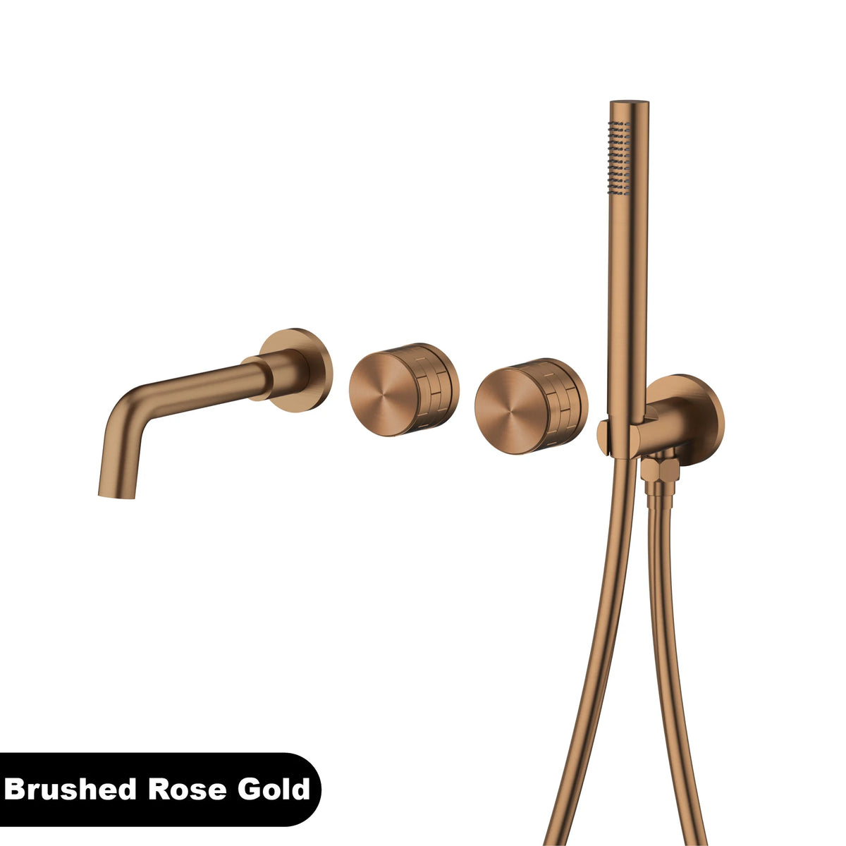 Luxury brass brushed gold wall mounted bathroom faucet with embedded dual handle hot and cold water 2 function bathtub mixer