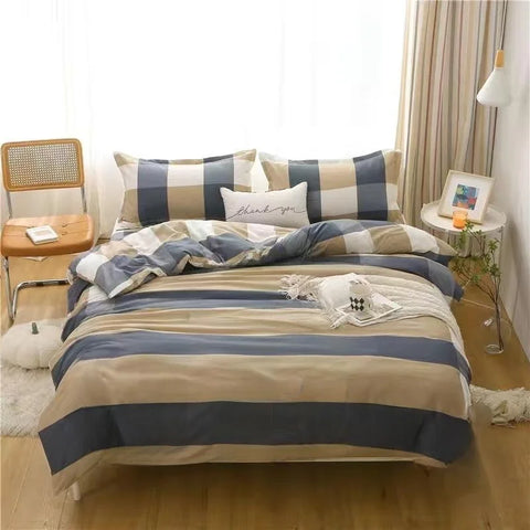 Skin-friendly Flannel Duvet Cover Single Person Bed eet Double Person Student Dormi Four-piece Set Four Seasons Univers...