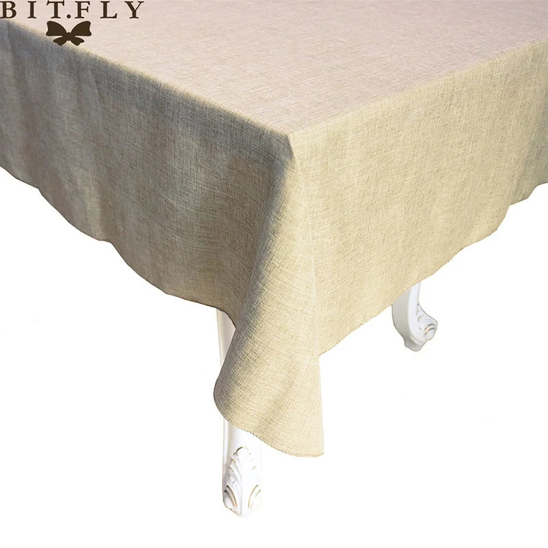 Imitated Linen Tablecloth for Kitchen, Rectangular Table Cover, Tea Cloth, Coffee Table, Living Room, Gray, Khaki