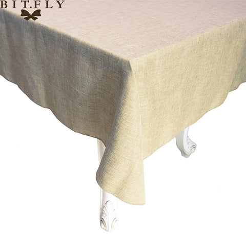 Imitated Linen Tablecloth for Kitchen, Rectangular Table Cover, Tea Cloth, Coffee Table, Living Room, Gray, Khaki