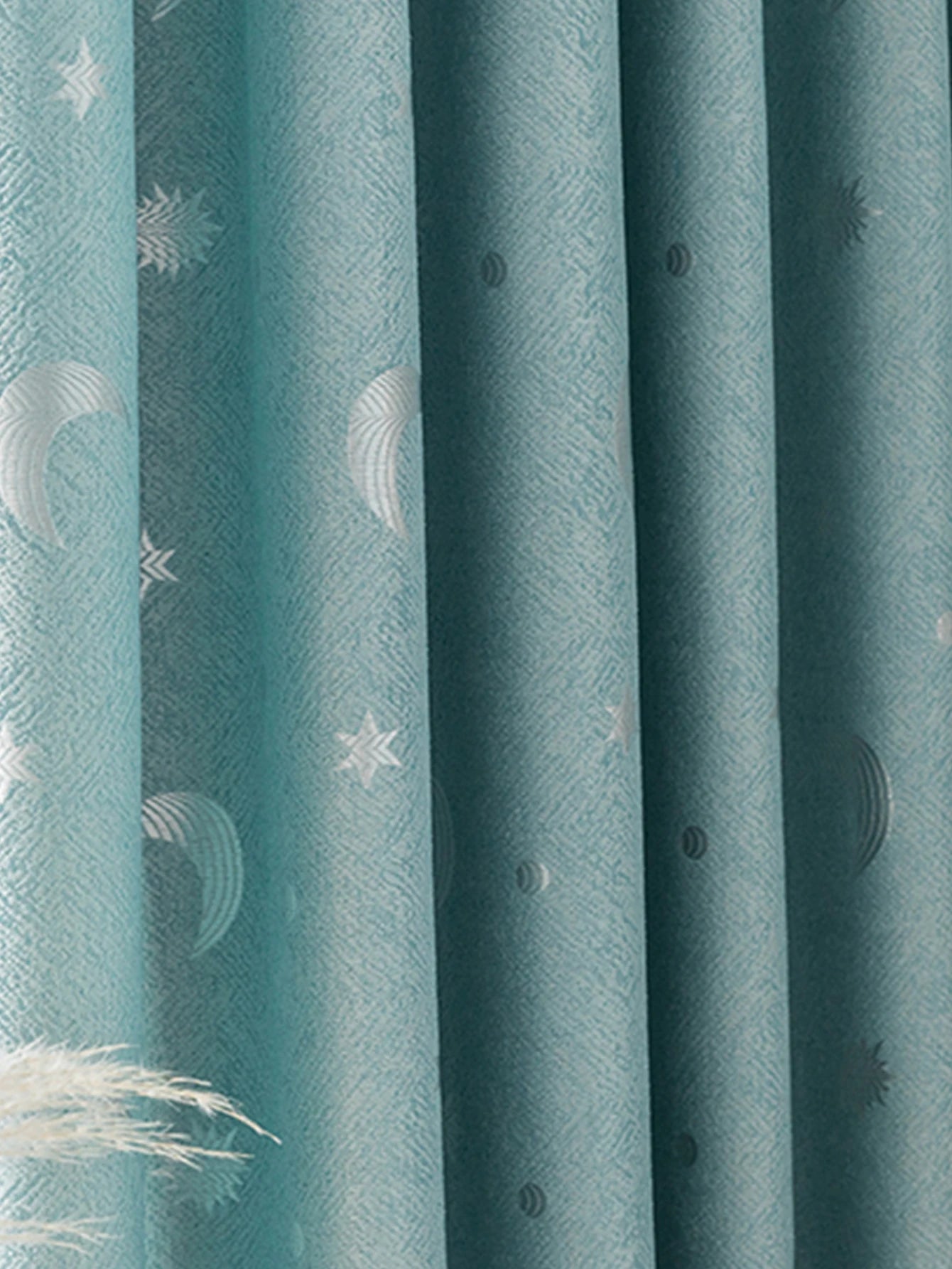 Children's Room Bedroom Star Shading Modern Minimalist Blue Curtains