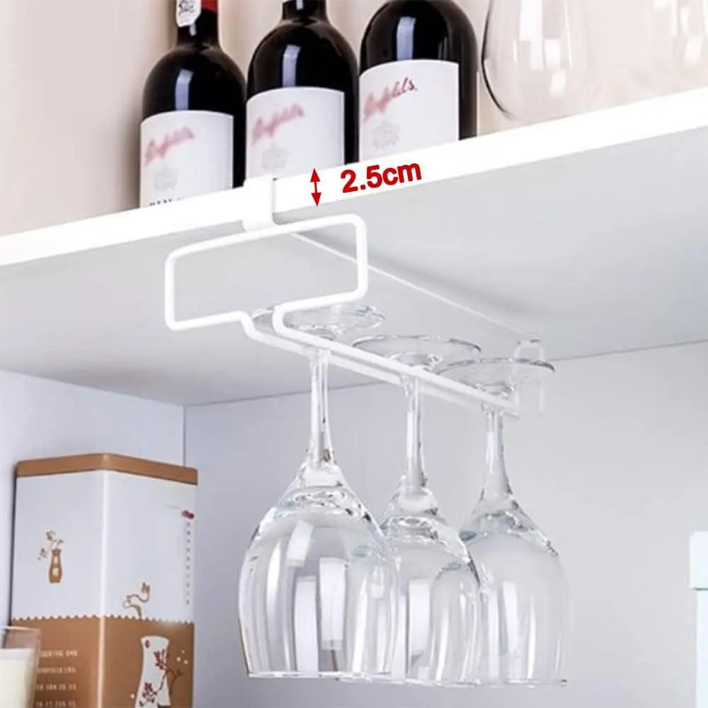 Wine Glass Holder Stemware Rack Hanger Under Cabinet Kitchen Hanging Storage Rack Organizer