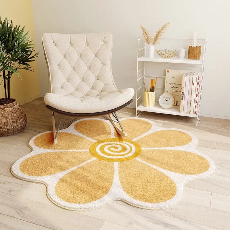 Irregular Flowers Soft Plush Carpet Simple Girl Bedroom Rugs Modern Living Room Sofas Home Decoration Cloakroom Fluffy Foot Mat