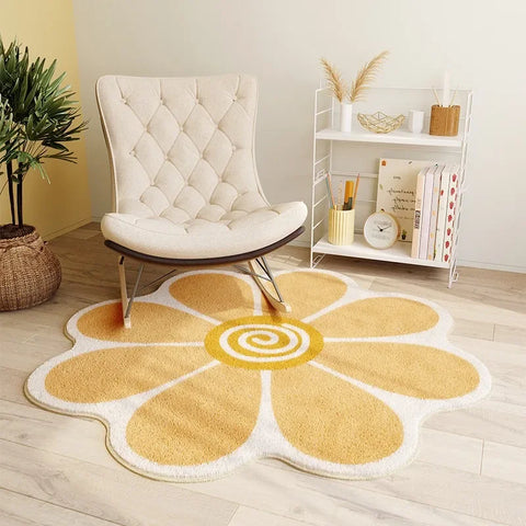 Irregular Flowers Soft Plush Carpet Simple Girl Bedroom Rugs Modern Living Room Sofas Home Decoration Cloakroom Fluffy Foot Mat