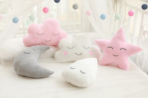 Hot Stuffed Cloud Moon Star Raindrop Plush Pillow Soft Cushion Toys For Children Baby Kids Girl Christmas Gift Room Car Decor