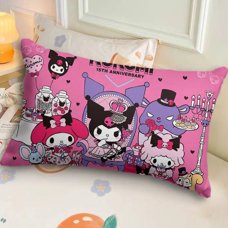 Sanrio Kuromi Pillowcase Cute Cartoon Kids Student Room Sleeping Pillowcase Sofa Cushion Cover Home Bedroom Room Decoration
