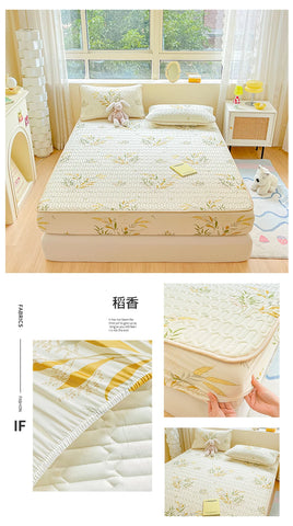 Natural Latex Thicked Summer Cooling Mat for Bed Soft Cool Feeling Fitted Sheet and Pillowcase Matress Cover Grade A Summer Mats