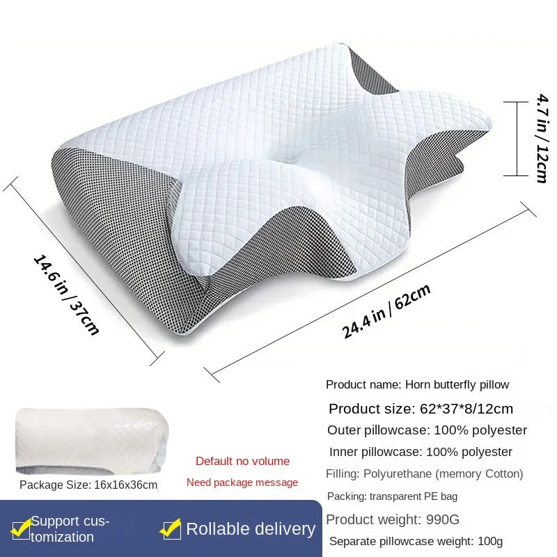 Ergonomic High & Low Conform Memory Foam Knitted Bed Pillows Skin-Friendly & Anti-Snoring Customized for Cervical Pain Relief