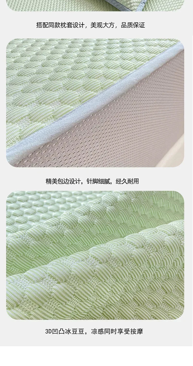 Summer Cooler Latex Bed Fitted Sheet Set Soft Air-conditioning Mat Bed Skirt Washable Solid Anti-slip Mattress Protector Cover